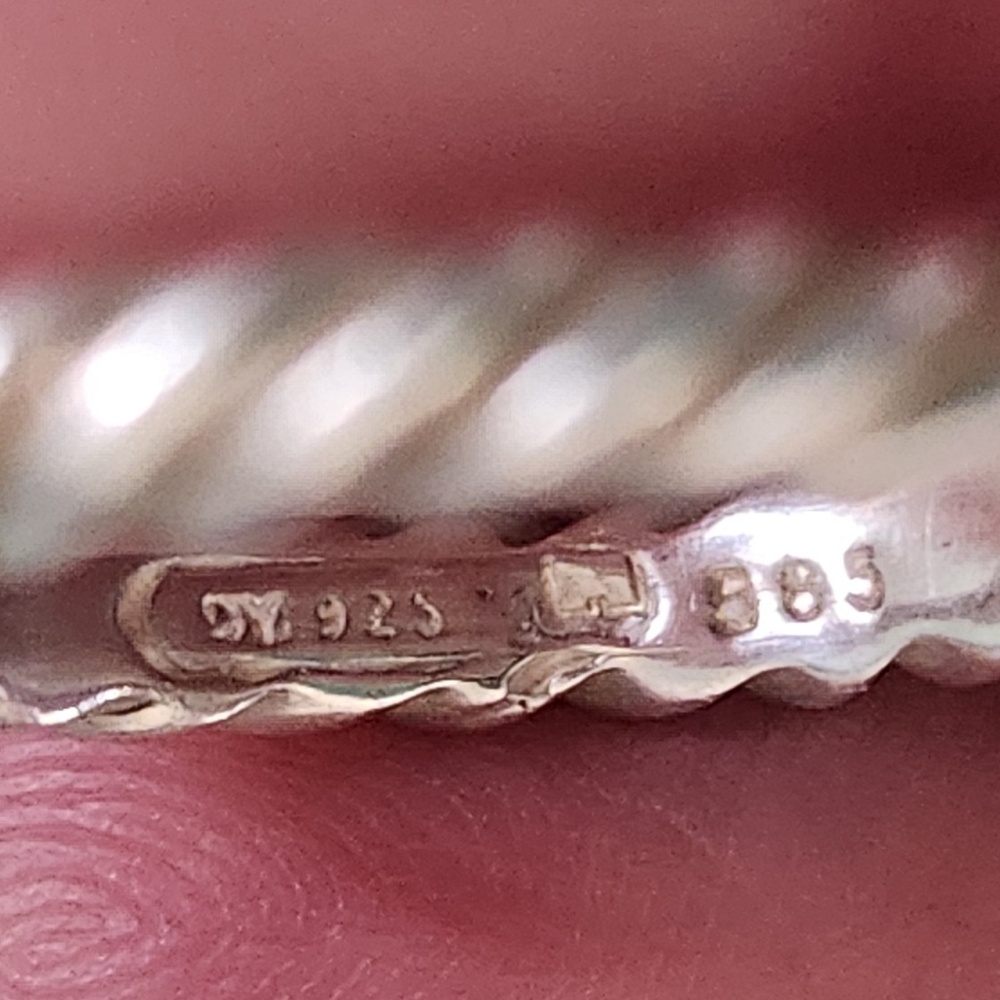 David Yurman Sterling Silver, Gold, Turquoise Metro Cable Ring, Size 6, preloved - Picture 5 of 8